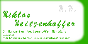 miklos weitzenhoffer business card